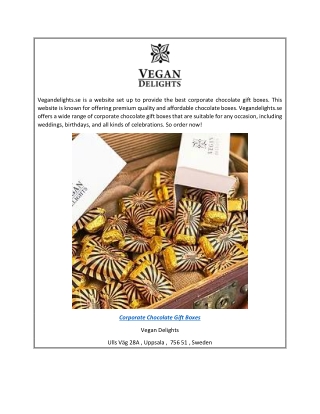 Corporate Chocolate Gift Boxes for Any Occasion  Vegandelights.se