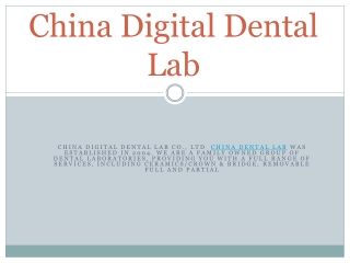 China Dental Lab Outsourcing