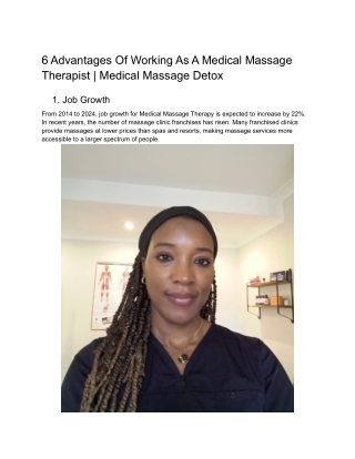 6 Advantages Of Working As A Medical Massage Therapist _ Medical Massage Detox