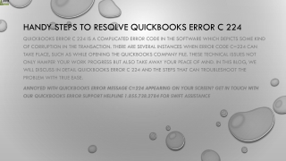 Quick and effective method to eliminate QuickBooks Error C 224