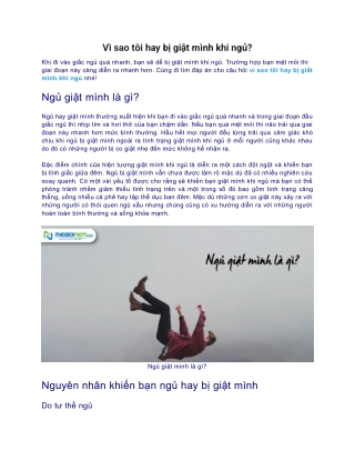 Vì sao tôi hay bị giật mình khi ngủ