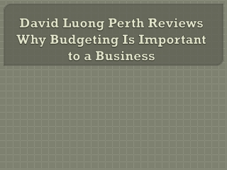 David Luong Perth Reviews Why Budgeting Is Important to a Business