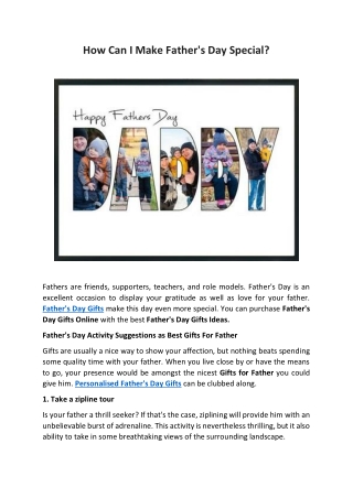 How Can I Make Father's Day Special