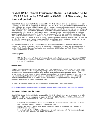 HVAC Rental Equipment Market
