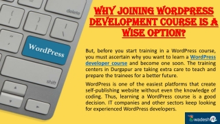 WordPress development courses in Durgapur