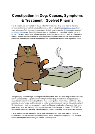 Constipation In Dog_ Causes, Symptoms & Treatment _ Goelvet Pharma