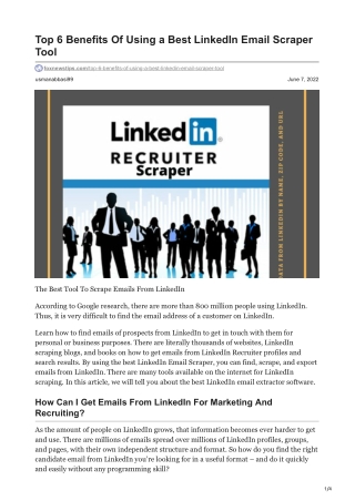 1Top 6 Benefits Of Using a Best LinkedIn Email Scraper Tool