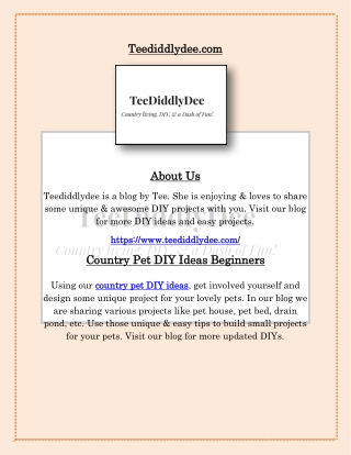 Country Pet DIY Ideas