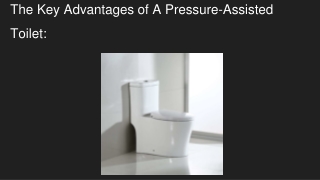 The Key Advantages of A Pressure-Assisted Toilet_
