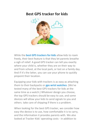 Best GPS tracker for kids