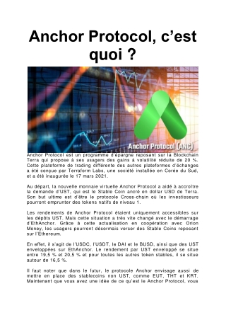 C’est quoi Anchor Protocol ?