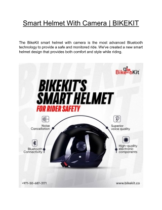 Smart Helmet With Camera  | BIKEKIT