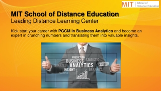 PGCM in Business Analytics at MITSDE