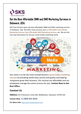 Best Social Media Marketing Services in Delaware, USA.