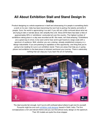All About Exhibition Stall and Stand Design In India