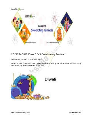 CBSE Class 2 EVS Celebrating Festivals