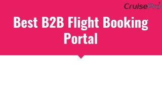 Best B2B Flight Booking Portal