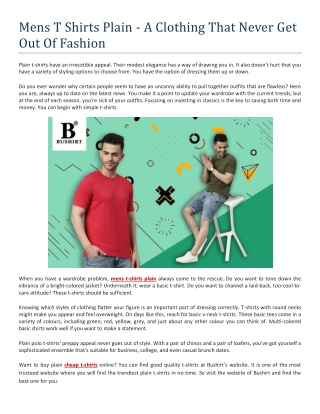 Mens T Shirts Plain - A Clothing That Never Get Out Of Fashion