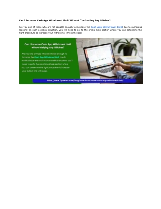 Can I Increase Cash App Withdrawal Limit Without Confronting Any Glitches?