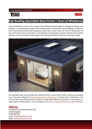 Flat Roofing Specialists New Forest