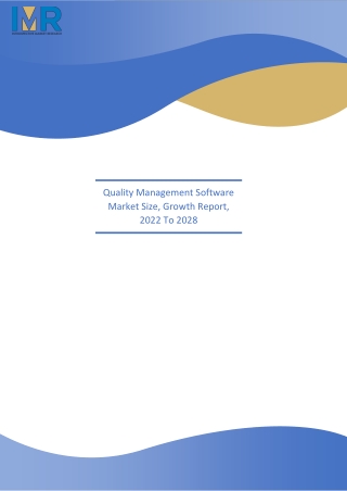 QUALITY MANAGEMENT SOFTWARE MARKET