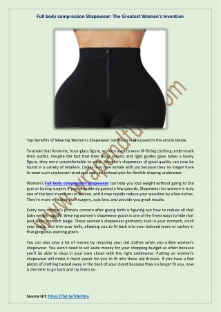 Full body compression Shapewear The Greatest Women's Invention