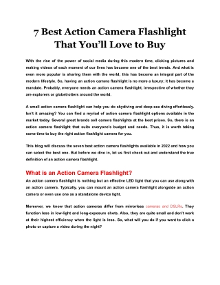 7 Best Action Camera Flashlight That You’ll Love to Buy