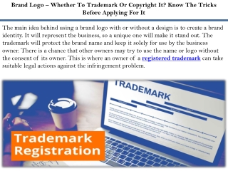 Brand Logo – Whether To Trademark Or Copyright It? Know The Tricks Before Applyi