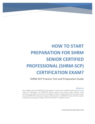 How to Start Preparation for SHRM Senior Certified Professional (SHRM-SCP) Certi