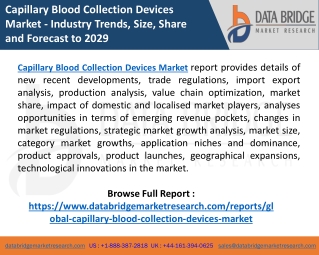 Capillary Blood Collection Devices Business growth, Industry Trends