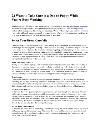 22 Ways to Take Care of a Dog or Puppy While You