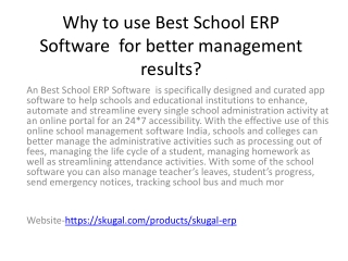 Why to use Best School ERP Software  for better management results