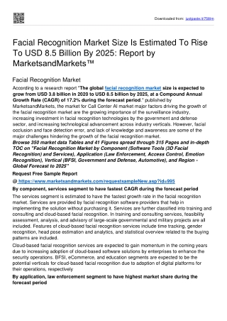 Facial Recognition Market To Surpass USD 8.5 billion Threshold By 2025