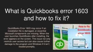how to fix the Quickbooks error 1603