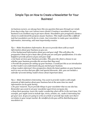 How to Create a Newsletter