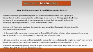 What Are The Best Reasons To Use FBI Fingerprinting Services