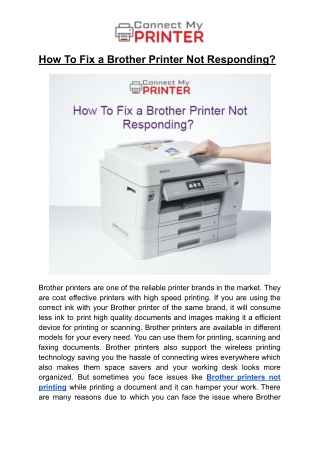 How To Fix a Brother Printer Not Responding