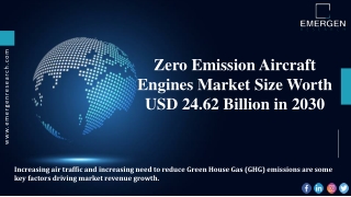 Zero Emission Aircraft Engines Market Regional Economy, Development by 2030
