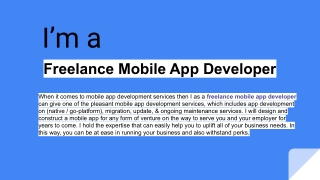 freelance mobile app developer