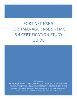 Fortinet NSE 5 FortiManager NSE 5 - FMG 6.4 Certification Study Guide PDF