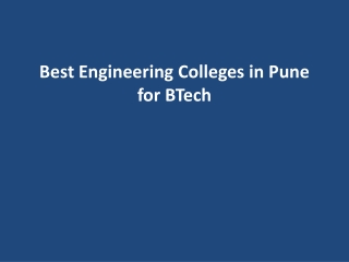 Best Engineering Colleges in Pune for BTech