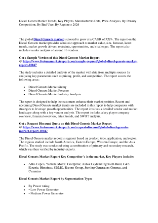 Diesel Genets Market Report