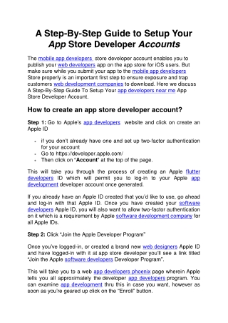 A Step By Step Guide To Setup Your App Store Developer Accounts 111