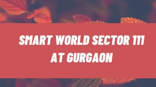 Smart World Sector 111 At Gurugram - Download PDF