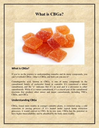 What is CBGa?