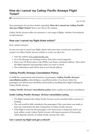 How do you reschedule your Cathay Pacific Airways flight? Complete Process!