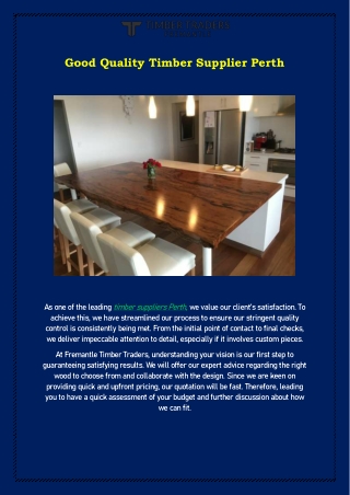 Good Quality Timber Supplier Perth