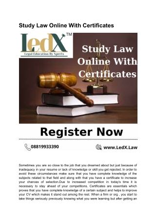 Study law Online With Certificates