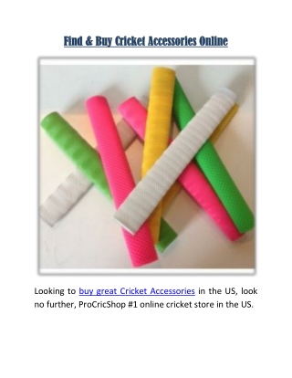 Find & Buy Cricket Accessories Online