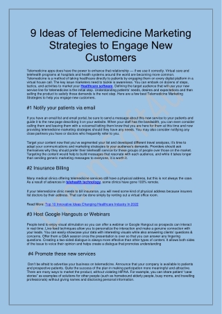 9 Ideas of Telemedicine Marketing Strategies to Engage New Customers